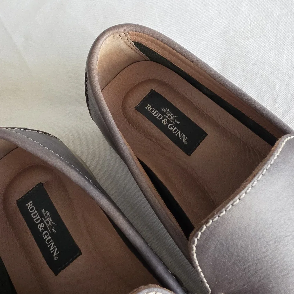 Rodd‎ & Gunn Leather Moc Toe Venetian Loafers In Brown Taupe Size 42 EU 9 US